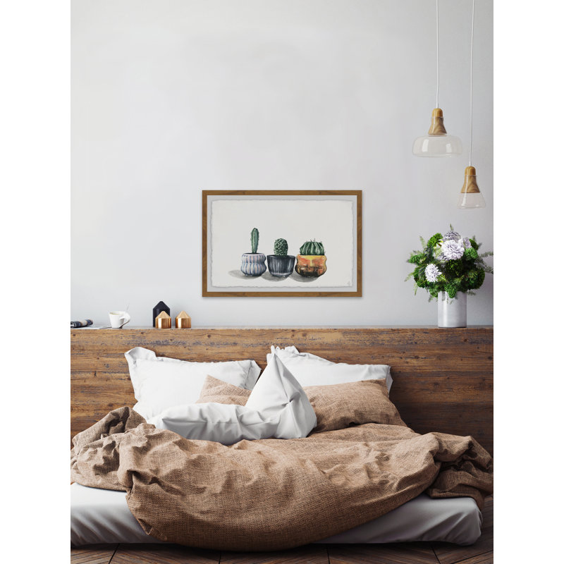 Rounded Pots - Single Picture Frame Painting, 61 cm H x 91 cm W 