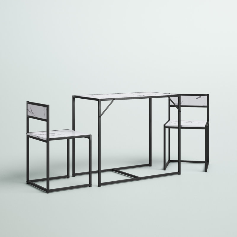 Amayah 2 - Person Dining Set, White, White
