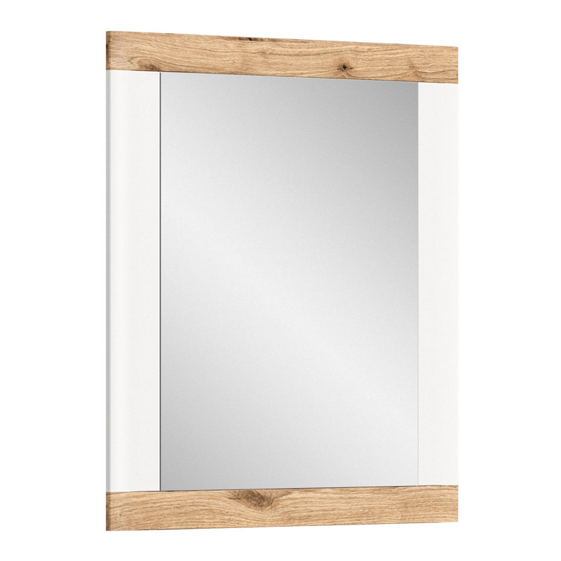 Tortez Framed Wall Mounted Accent Mirror White/Natural