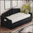 Twin Size Velvet Upholstered Daybed with Trundle and USB Charging, No Box-Spring Needed,-1312715857
