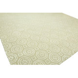 Wool Geometric Area Rug in Beige