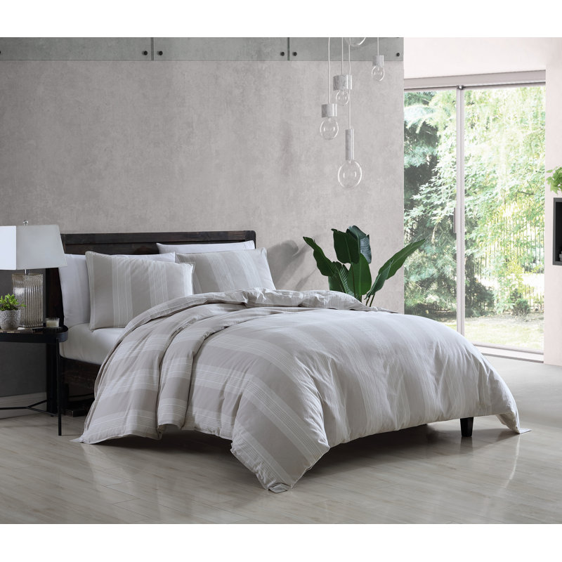  Ensemble d'édredon en microfibre brun clair / ivoire 2 pièces
