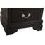Table de chevet 2 tiroirs LouisPhillipe, noir-1770144159