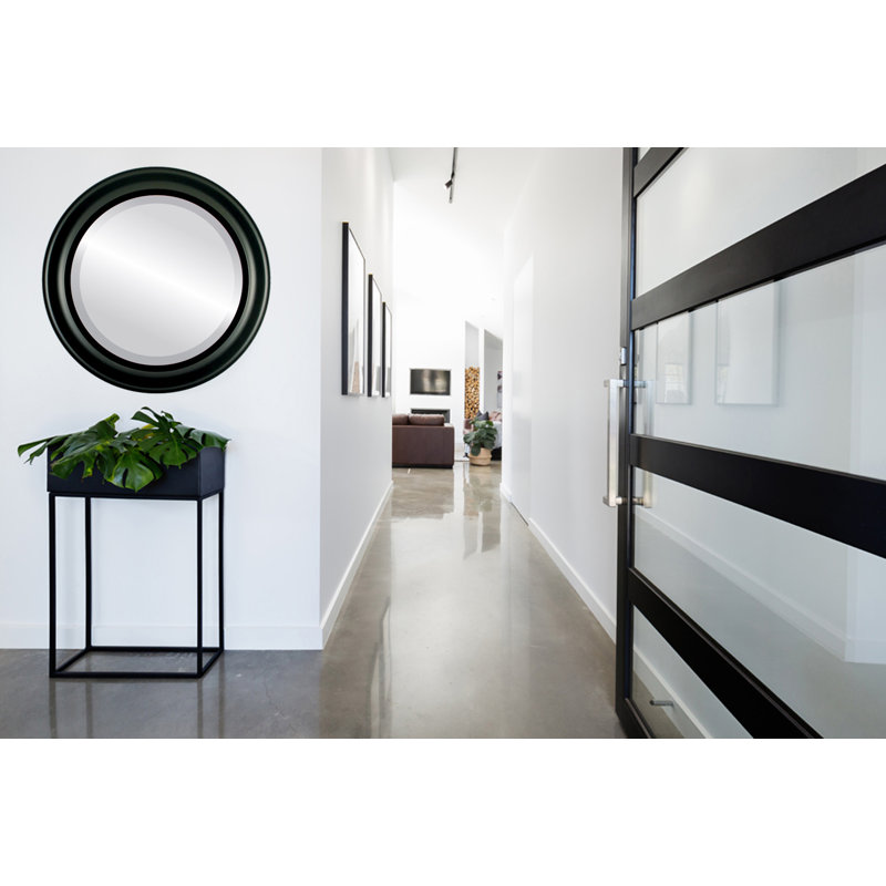 Witham Round Mirror, 27" H x 27" W, Matte Black