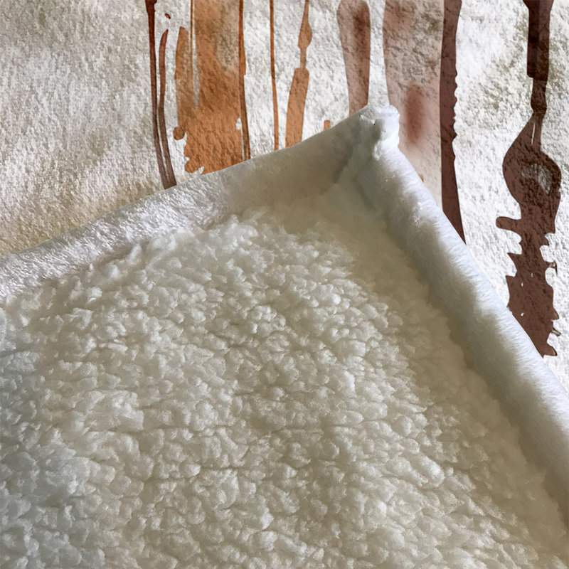 Throw Blanket, 68" W x 80" L, Brown/Orange/White, Striped/Abstract
