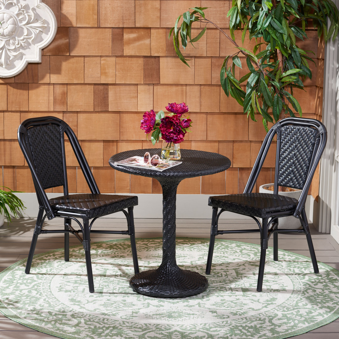 Aashiya 2 - Person Metal Patio Dining Set with Round Table Bay Isle Home™