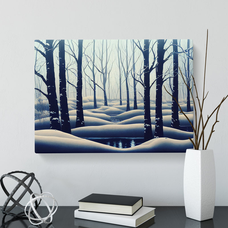 Winter Forest Painting Vol.7 - Wrapped Canvas, 50cm H x 76cm W x 3cm D