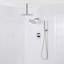 Ensemble complet de robinetterie de douche circulaire à 3 fonctions avec pression équilibrée, comprenant une fixation murale, une fixation au plafond et une douchette.-134155065