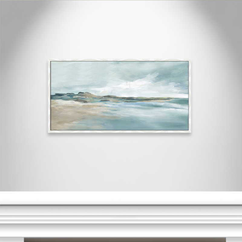 Imprimé Sandpoint par Carol Robinson, Reproduction encadrée sans passe-partout, Blanc, H 21 po x l 41 po x P 0,75 po