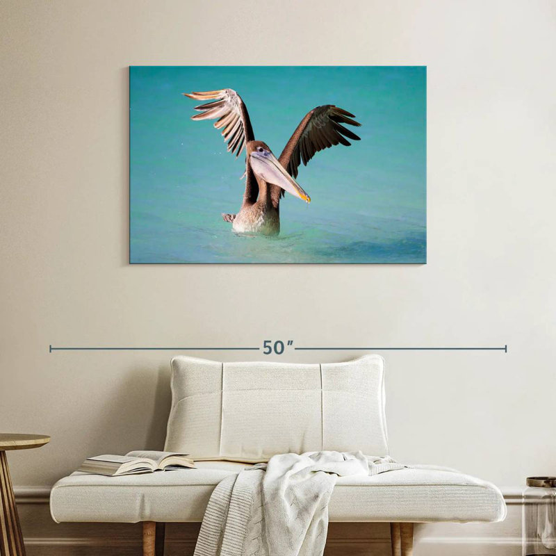 Pélican avec ailes déployées, H 26 po x l 39 po