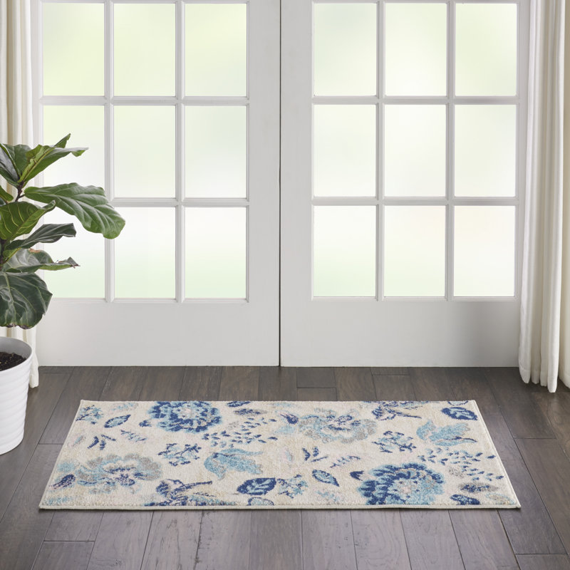 Floral Indoor Rug, Rectangle 2' x 4'