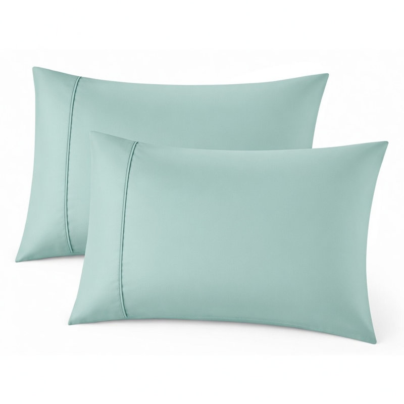 Cooling Bamboo Pillowcases, Set of 2 – Ultra Soft & Breathable, King, Light Teal