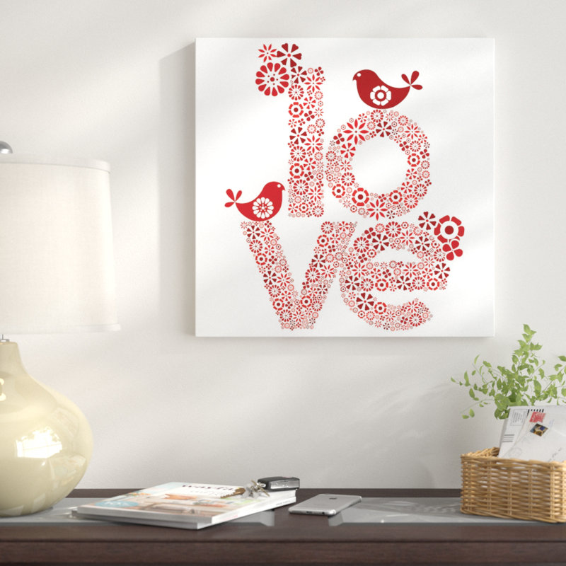 « red love », impression sur toile tendue, H 26 po x l 26 po x P 1,5 po, Cadre noir