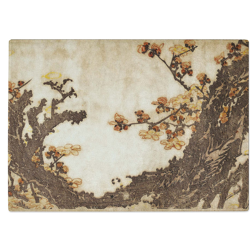 Tempered Glass Ancient Plum Tree Chopping Board, 39 cm W x 28.5 cm L