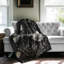 Floral noir et blanc - couverture en sherpa de qualité supérieure 1 pièce-100679076