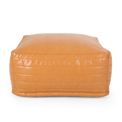 Pouf en similicuir de couleur et coussin de sol, 24 x 24 x 12, capacité de poids de 200 lb, nettoyage des taches recommandé