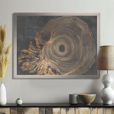 Spirale gris or sur fond de glissade sur bois - art mural minimaliste, impression sur toile gris minimaliste