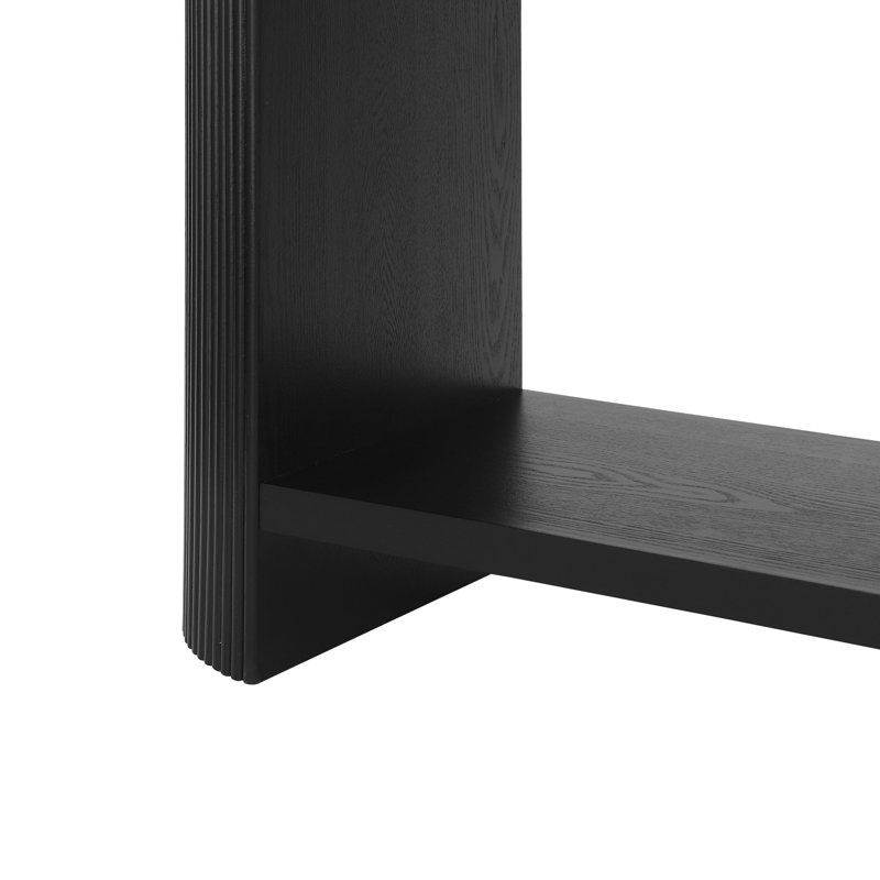 Console Rowenna avec tiroirs de rangement et tablette ouverte, Noir