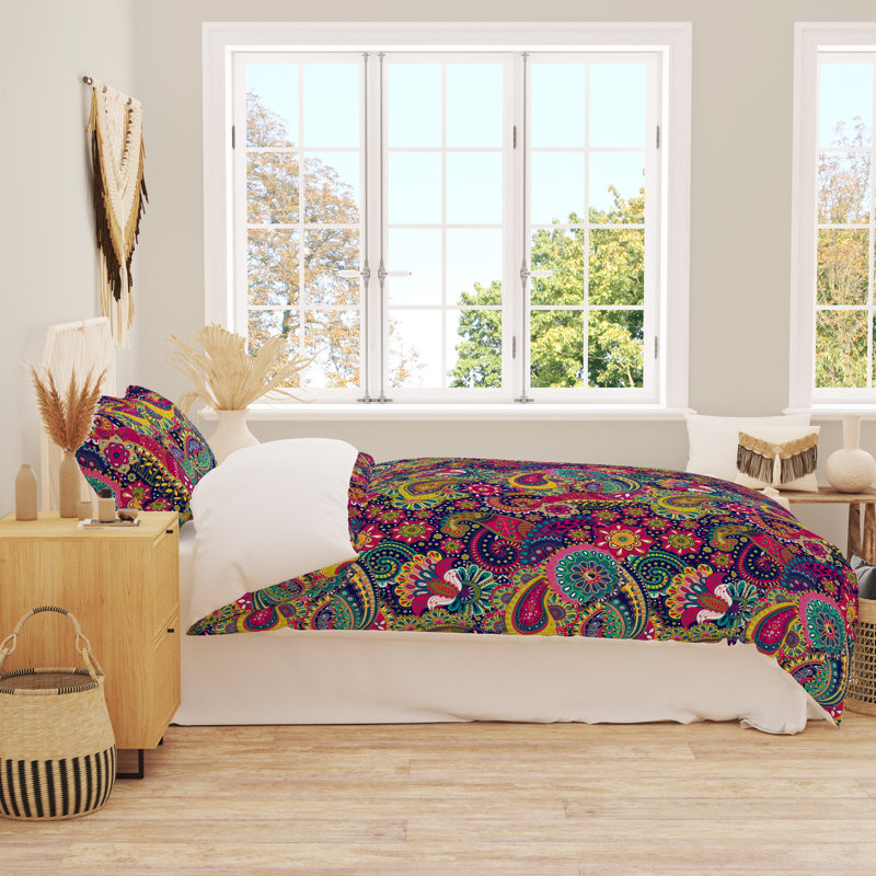 Paisley Duvet Cover, Queen Duvet Cover + 2 Queen Shams