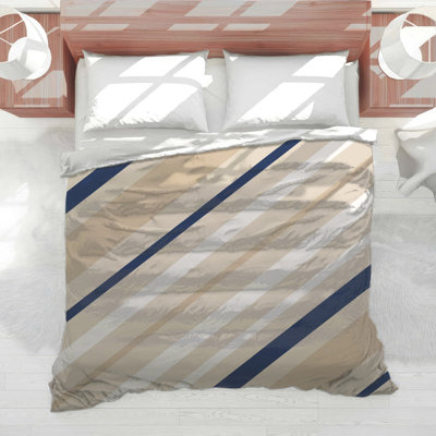Beige Navy Stripes Comforter