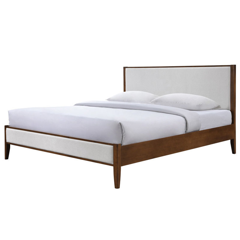 Giuliano Channel Tufted Bed, Ivory/Walnut, RV King