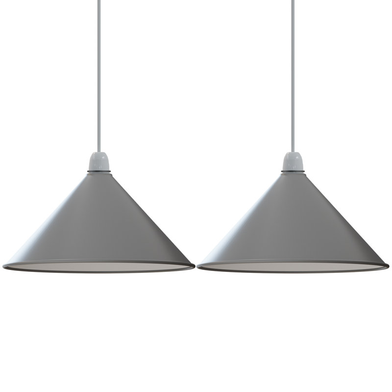 14.3cm H Metal Cone Lamp Shade ( Screw On ), Grey