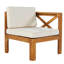 Ensemble de conversation modulaire d'extérieur en bois pour patio 5 pièces avec coussins, finition naturelle et coussins beiges Topmax-1087846507