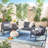 Rust Aluminum 3 Pc Chat , Dark Gray - Cushions For Sociable Patio & Backyard In A Stylish