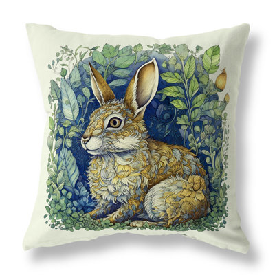 Breezy Bunny Outdoor Reversible Throw Pillow