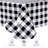 Checkered Vinyl Tablecloth with Flannel Backing,52" X 90" Black White Rectangle