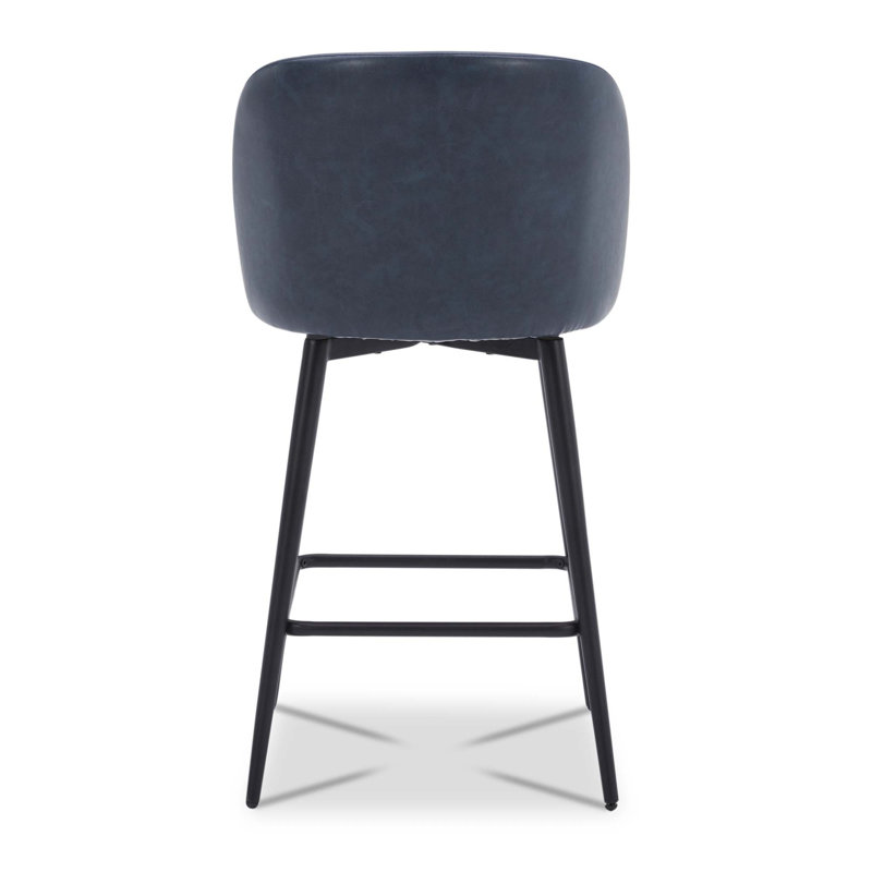 Tabouret de bar et de bar Brentley, Similicuir galet bleu marine, Tabouret de comptoir (siège d'une hauteur de 27 p