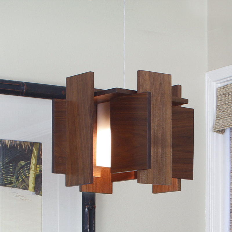 Abeo L 1 - Light LED Pendant, 3500K (Cool), Low Profile, Dark Stained Walnut