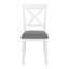 Set of 4 Side Chairs, 17 x 20 x 36 Inch Upholstered Kitchen Dining Seating with Bent Wood Frame and Neutral Grey Linen, Modern X-Back Style for Dining Room