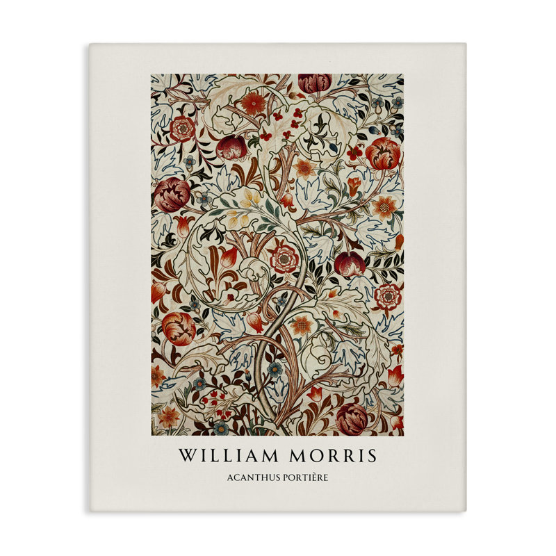 Toile à fleurs William Morris, par Vintage Hustle, H 48 po x l 36 po