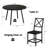 Dining Table Set For 4, Round Kitchen Table And 4 Stool Chair For Dining Room, 44.5inch Drop Leaf Desk, Small Space Saving, Black-313058228-313058227