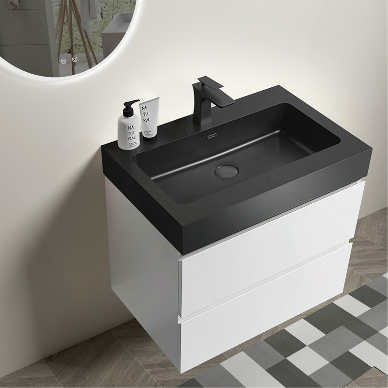 Meuble-lavabo blanc 24 po avec lavabo Alice, Blanc, 24''