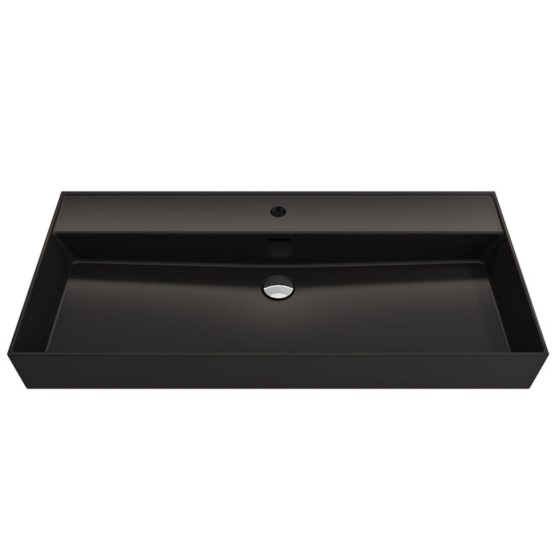Milano Bathroom Sink, Matte Black, Matte Black