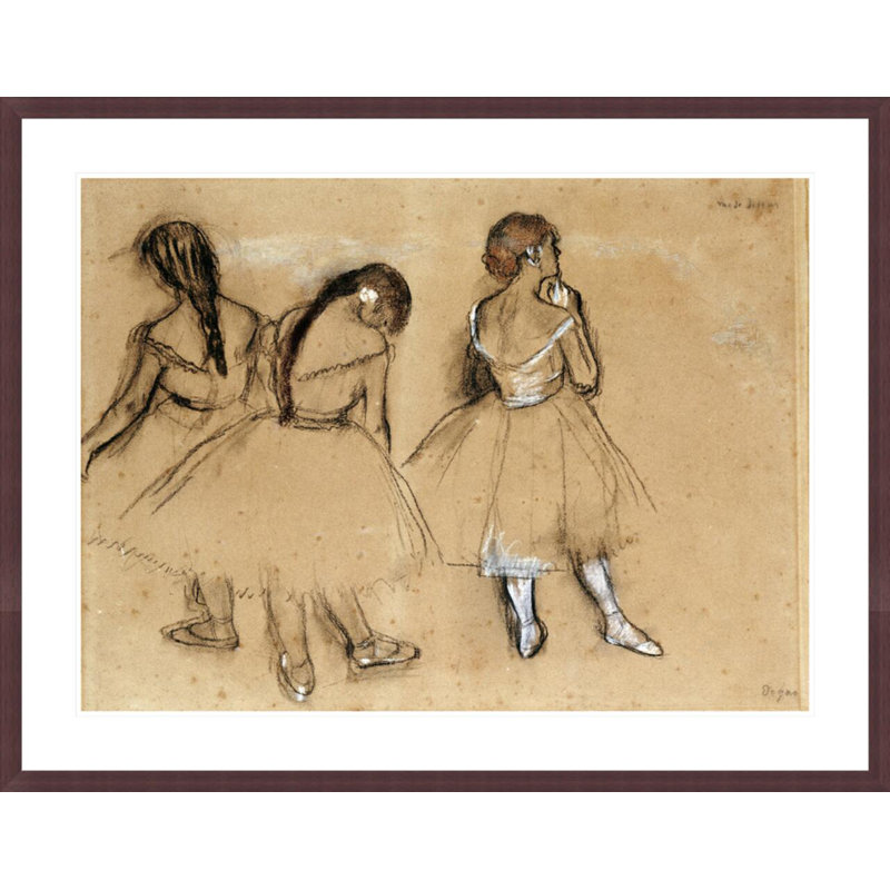 «Three Dancers» par Edgar Degas, impression giclée encadrée, H 32,39 po x l 41,5 po