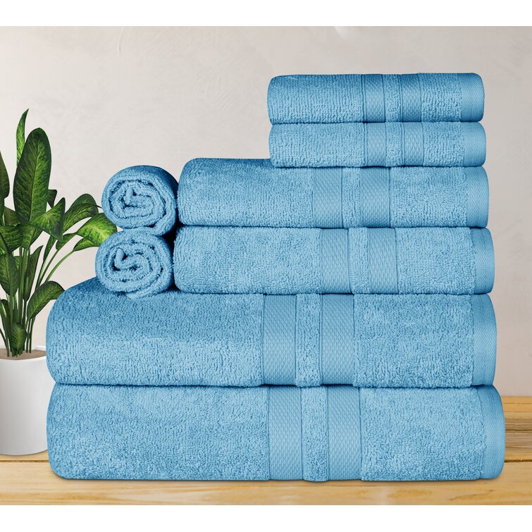 Saige Ultra Soft Quick-Drying 8-Piece Cotton Towel Set