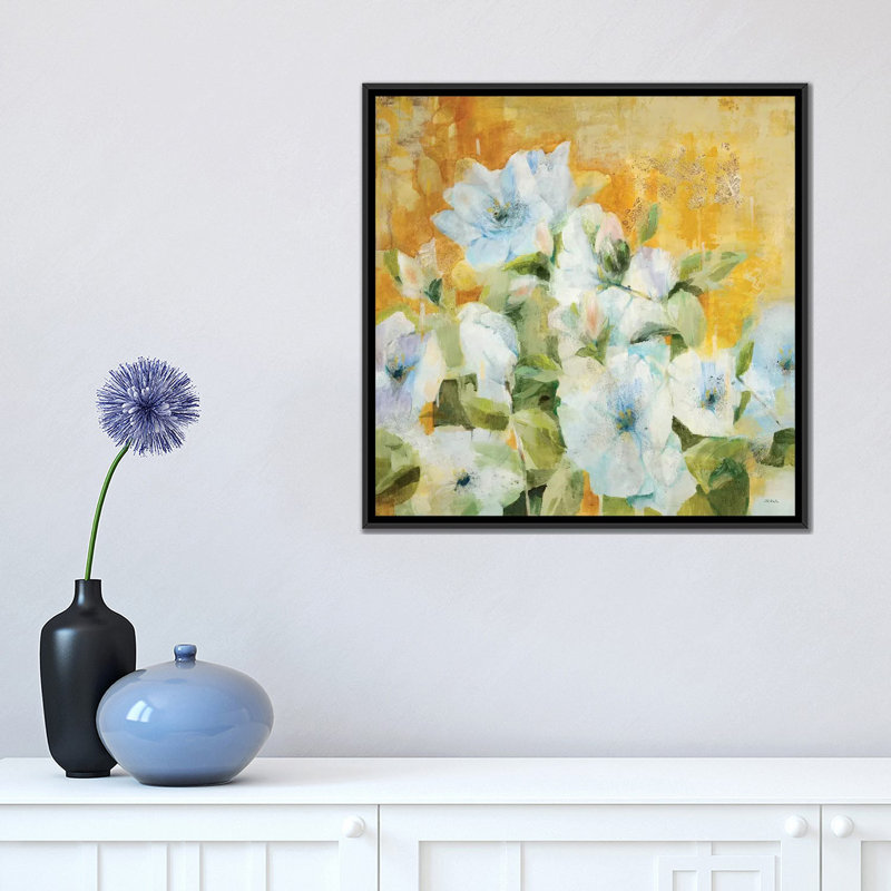 " Intuition I " by Jill Martin, 18" H x 18" W x 1.5" D, Black Framed Canvas, No Mat