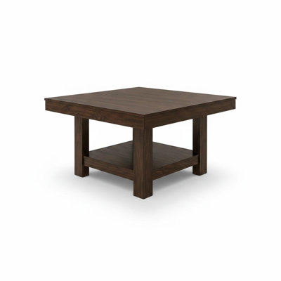 Square Dining Table for 4-6, 2-Tier Storage Shelf, Space-Saving