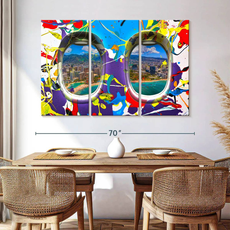 Mehar Abstract Airplane Window, 42" H x 65" W