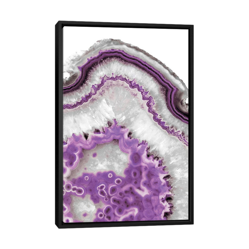 « ultraviolette agate », impression sur toile, H 26 po x l 18 po x P 1,5 po, Toile encadrée noire, Pas de tapis
