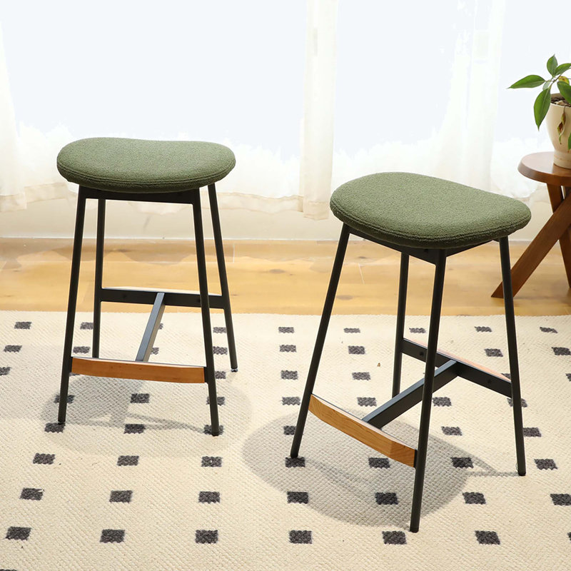 Ensemble moderne de 2 tabourets de bar, tabourets de bar confortables et élégants, chaises de bar de salle à manger , Vert