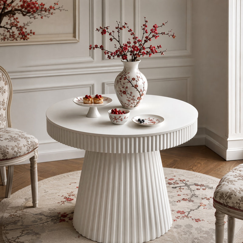 Small Round Dining Table, Modern Kitchen Table, White