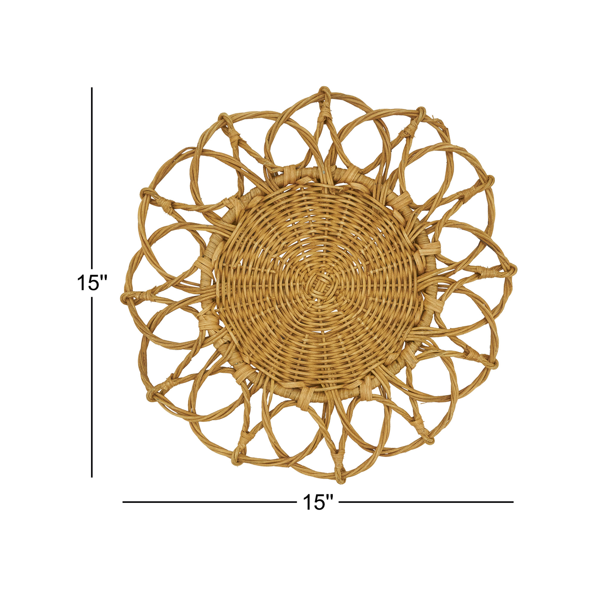 Nicola Twisted Rattan Placemats, Caramel