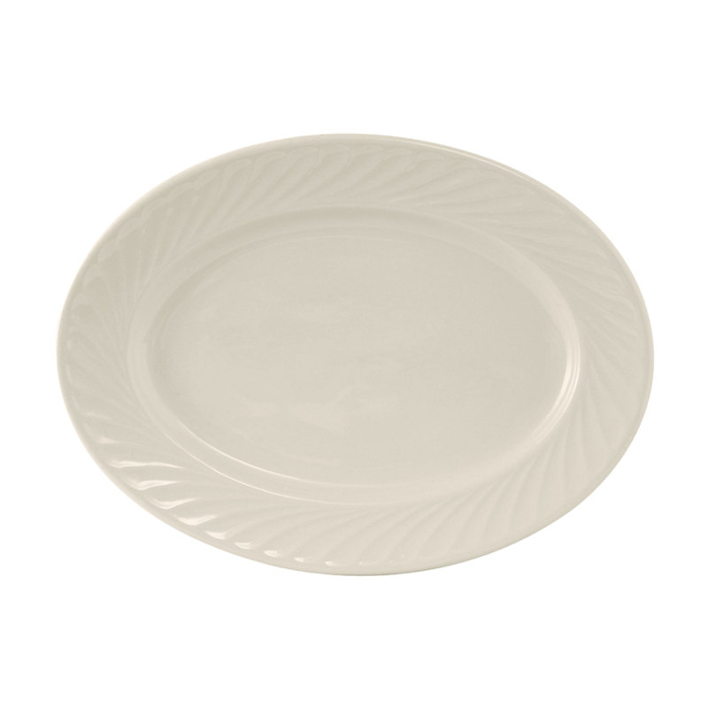 Tuxton Meridian Ceramic Platter, 1" H x 13.25" W x 10" D