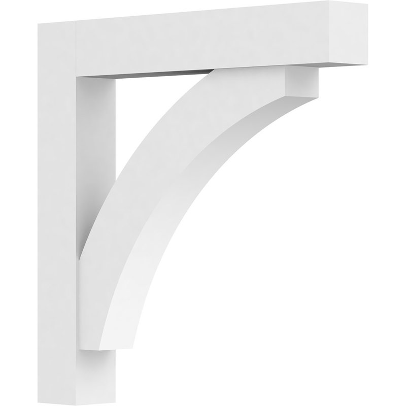 Standard Thorton Architectural Grade PVC Bracket with Block Ends, 24"H x 3"W x 24"D