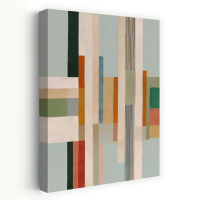 Art mural contemporain abstrait géométrique en sourdine