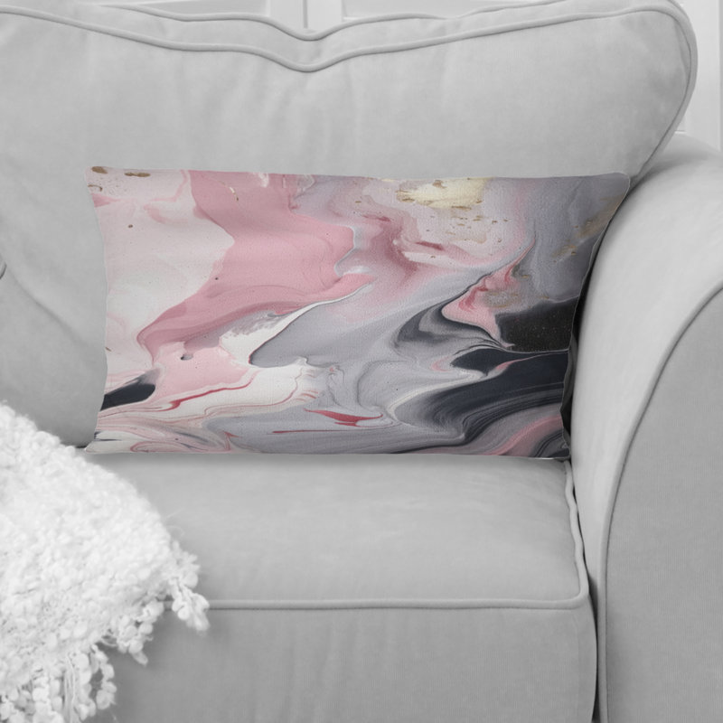 Solid Marble Paint Artwork II - Abstract Marble Printed Throw Pillow